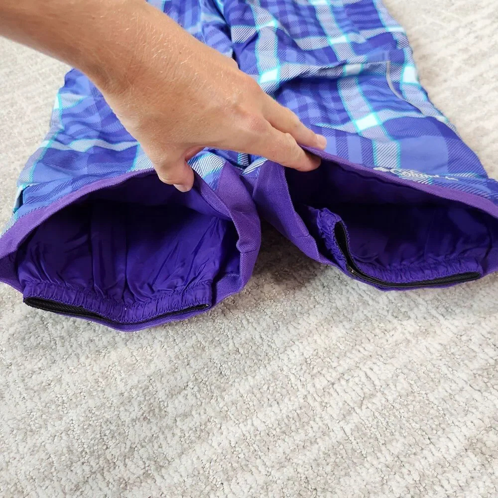 Columbia youth Bugaboo snow ski pants purple plaid size S/8 - Picture 4 of 12